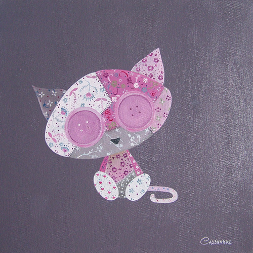 Un chat en tissu liberty