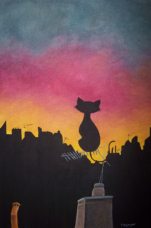 Un chat sur les toits
