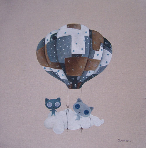 Une montgolfière en patchwork