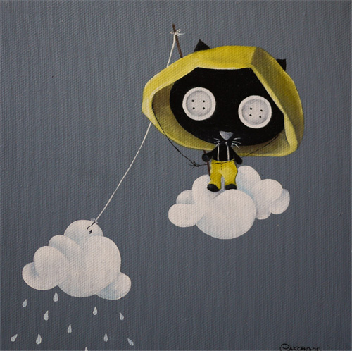 chat avec un ciré